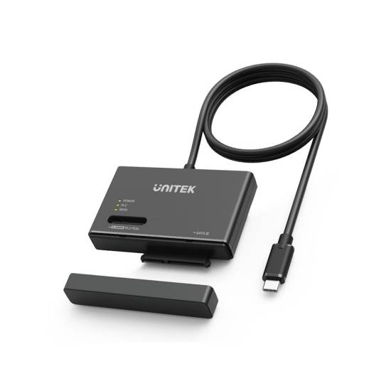 Konwerter USB-C -> SATA III 2,5/3,5'' dyski M.2 Unitek S1232A01-EU zasilacz
