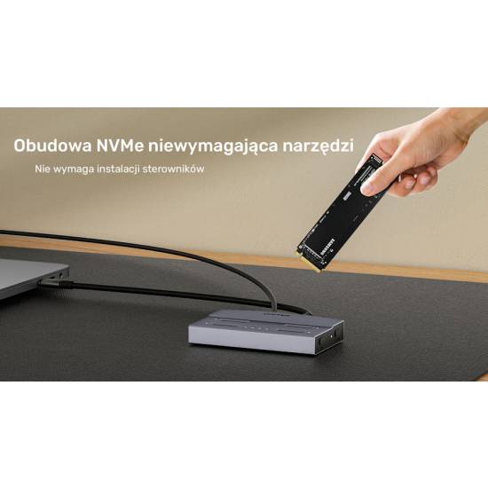 Stacja dokująca USB 4 dyski 4x M.2 PCIe/NVMe Unitek S1243BGY01-EU