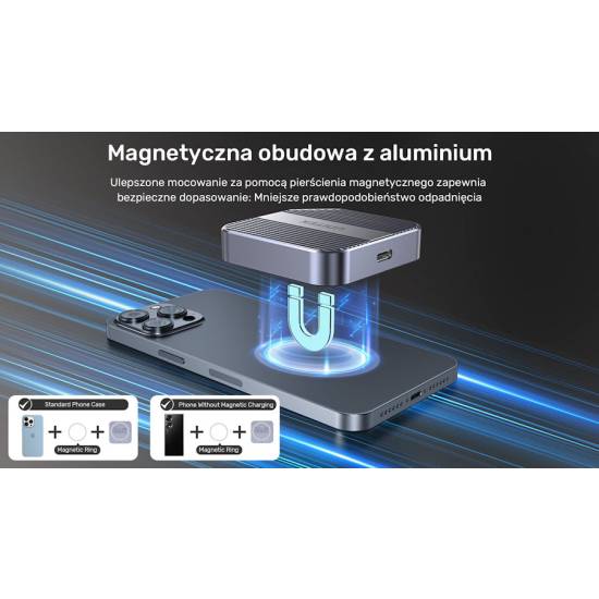 Obudowa SSD M.2 NVMe/SATA 2230 10Gbps USB-C magnetyczna Unitek S1244AGY01
