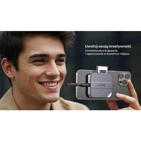 Czytnik kart CF Express Typ-B USB-C 10Gbps magnetyczny Unitek S1244BGY01