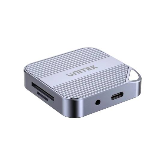 Czytnik kart SD micro SD USB-C HDMI audio PD 100W magnetyczny Unitek S1244CGY01