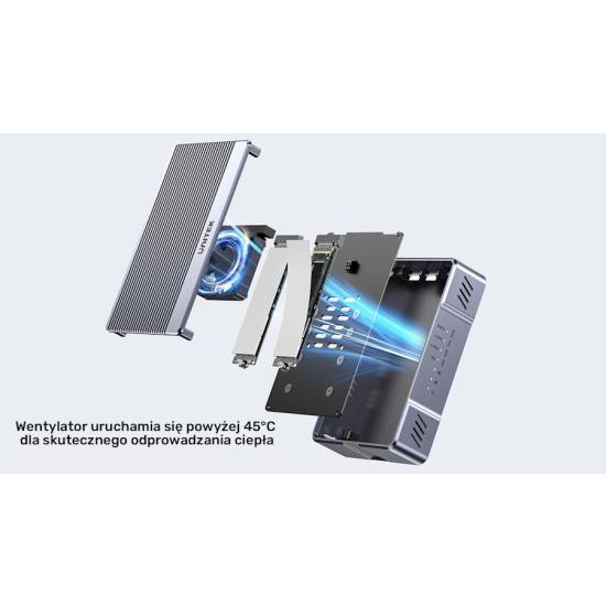 Obudowa SSD 2x M.2 PCIe/NVMe/SATA RAID 20Gbps Unitek S1247AGY01 klonowanie