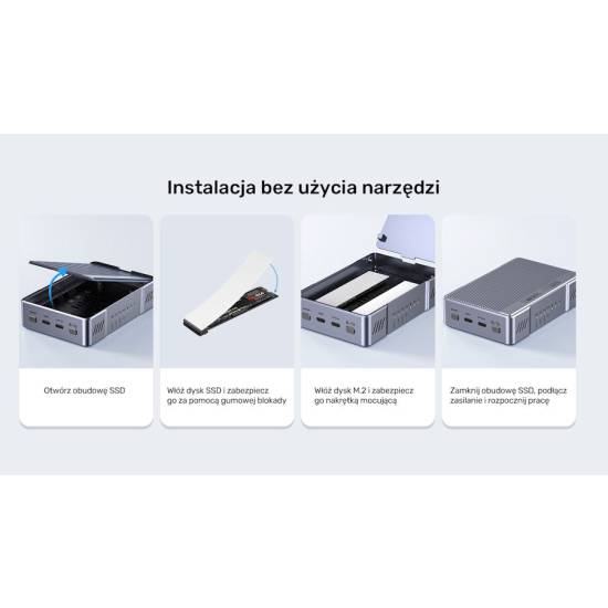 Obudowa SSD 2x M.2 PCIe/NVMe/SATA RAID 20Gbps Unitek S1247AGY01 klonowanie