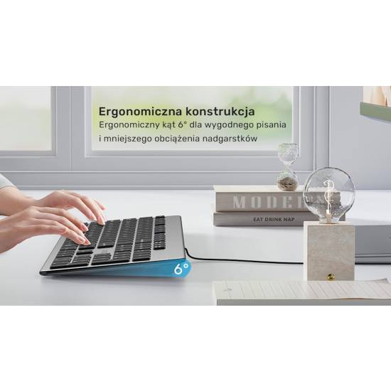 Klawiatura SlimTap biurowa USB-A Unitek T052AGY01-US