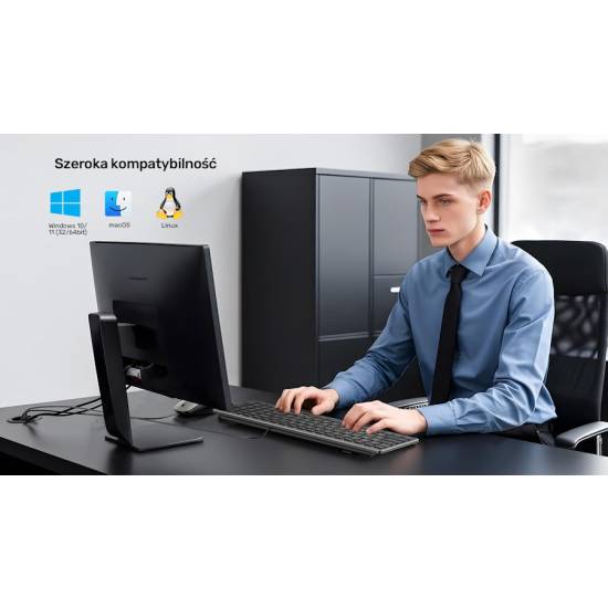 Klawiatura SlimTap biurowa USB-A/C Unitek T053AGY01-US