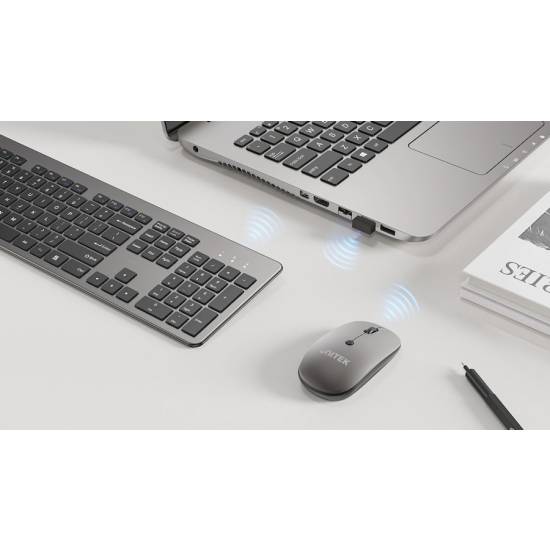 Zestaw klawiatura + mysz bezprzewodowa SlimDuo 2.4G Unitek T054AGY01-US