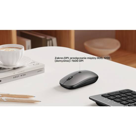 Zestaw klawiatura + mysz bezprzewodowa SlimDuo 2.4G Unitek T054AGY01-US