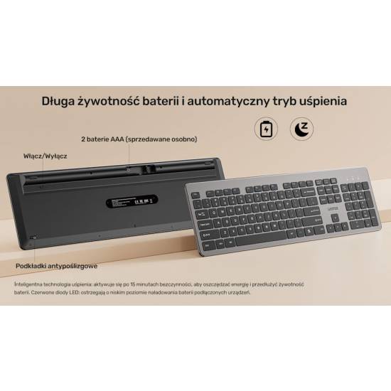 Zestaw klawiatura + mysz bezprzewodowa SlimDuo 2.4G Unitek T054AGY01-US