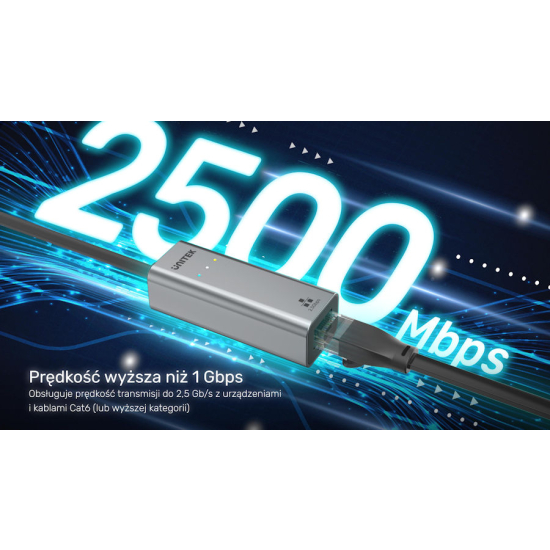 Karta sieciowa USB C/USB A -> RJ45 2.5Gbit Ethernet Unitek U1313CGY01
