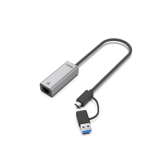 Karta sieciowa USB C/USB A -> RJ45 2.5Gbit Ethernet Unitek U1313CGY01