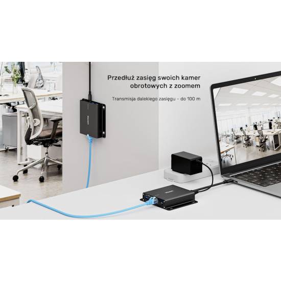 Kabel USB 3.0 5Gbit przedłużacz UTP 100m Unitek U1337BBK01-EU