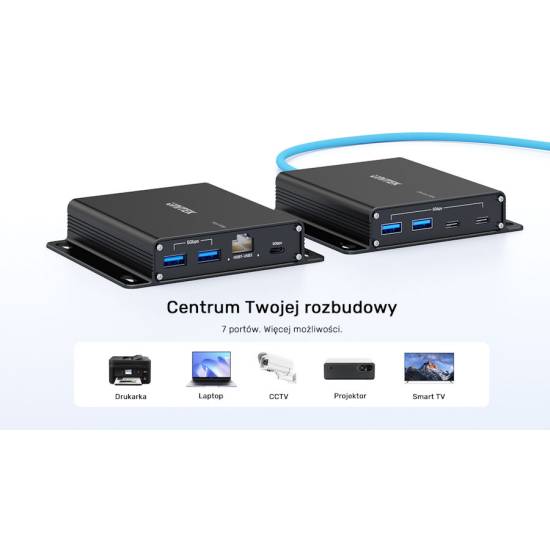 Kabel USB 3.0 5Gbit przedłużacz UTP 100m Unitek U1337BBK01-EU