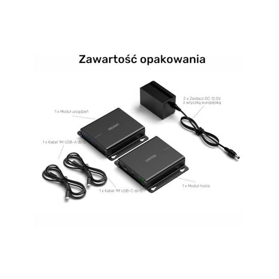 Kabel USB 3.0 5Gbit przedłużacz UTP 100m Unitek U1337BBK01-EU