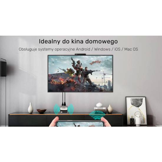 Bezprzewodowy transmiter HDMI 4K 60Hz zasięg do 8m Unitek V1162B01