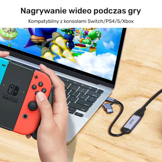 Wideo grabber 4K HDMI 1.4b USB Typ C / USB A, Unitek V1167A