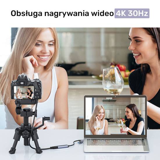 Wideo grabber 4K HDMI 1.4b USB Typ C / USB A, Unitek V1167A