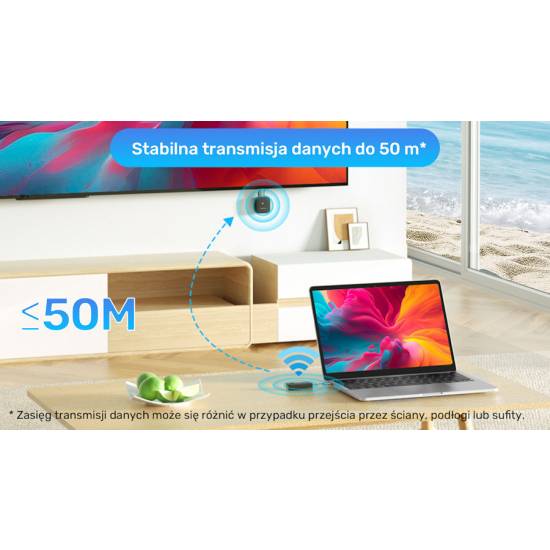 Zestaw bezprzewodowy nadajnik i odbiornik HDMI 50m 1080p 60Hz Unitek V1184A01czarny