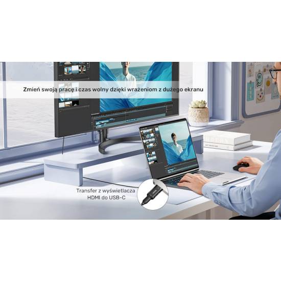 Adapter HDMI -> USB-C HDR HDCP 4K 60Hz Unitek V1187BBK01