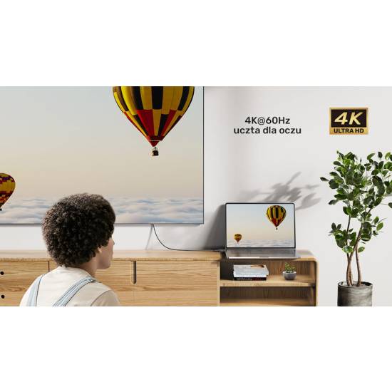 Adapter HDMI -> USB-C HDR HDCP 4K 60Hz Unitek V1187BBK01
