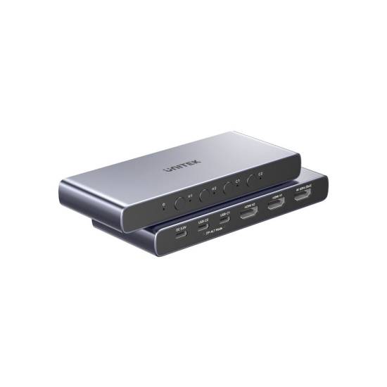 Przełącznik HDMI x2 USB-C x2 4K@60Hz Unitek V1313AGY01-EU