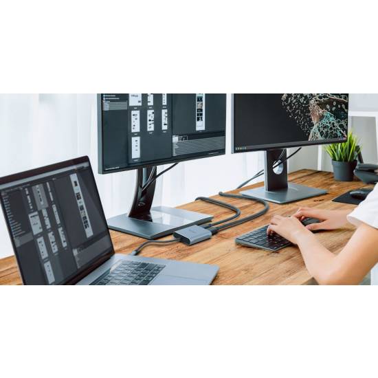 Adapter USB-C -> 2x DisplayPort 1.4 8K@60Hz Unitek V1404A