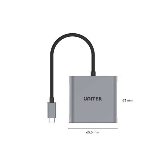 Adapter USB-C -> 2x DisplayPort 1.4 8K@60Hz Unitek V1404A