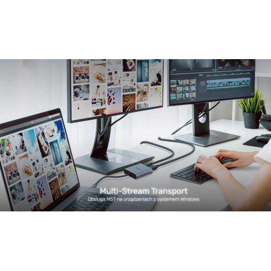 Adapter USB-C -> 2x HDMI 2.0 4K 60Hz MST Unitek V1404B