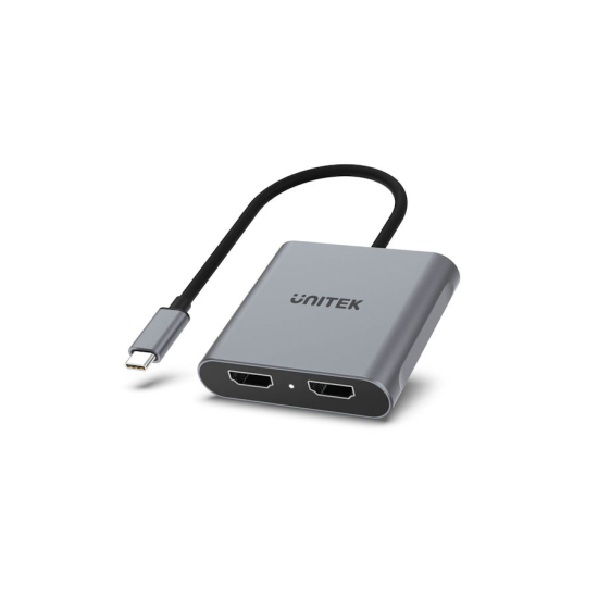 Adapter USB-C -> 2x HDMI 2.0 4K 60Hz MST Unitek V1404BGY01