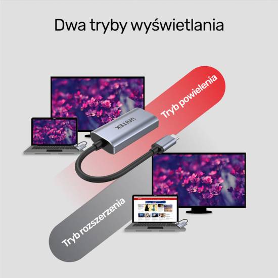 Adapter USB-C -> HDMI 2.1 aluminium 8K Unitek V1414A