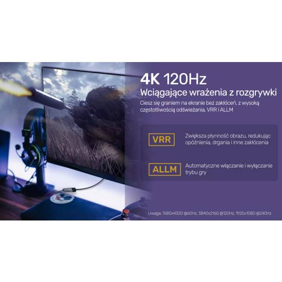 Adapter USB-C -> HDMI 2.1 8K 60Hz Unitek V1416B