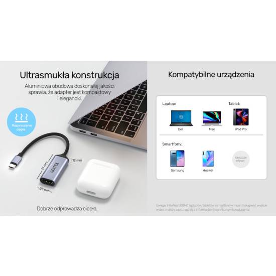 Adapter USB-C -> HDMI 2.1 8K 60Hz Unitek V1416B