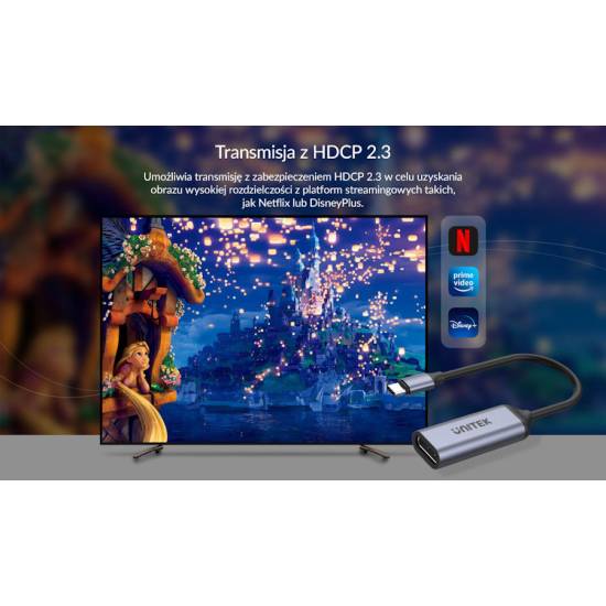 Adapter USB-C -> HDMI 2.0 4K 60Hz Unitek V1420A