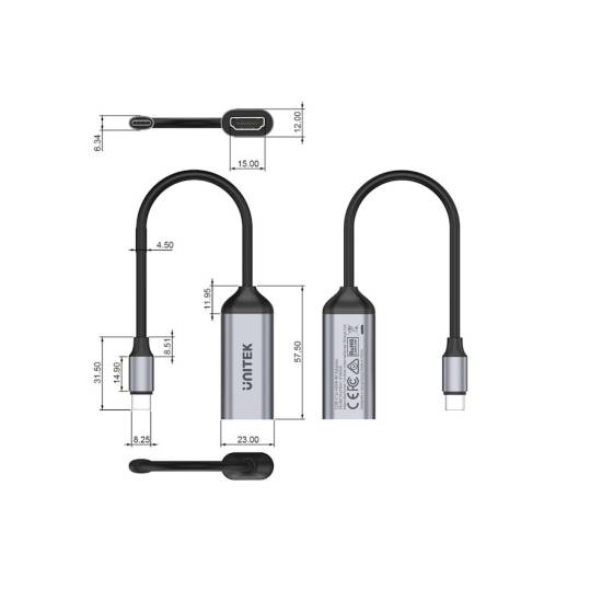 Adapter USB-C -> HDMI 2.0 4K 60Hz Unitek V1420A