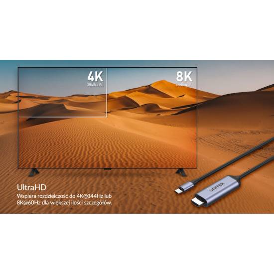 Kabel USB C -> HDMI 2.1 8K 60Hz 1,8m Unitek V1423B