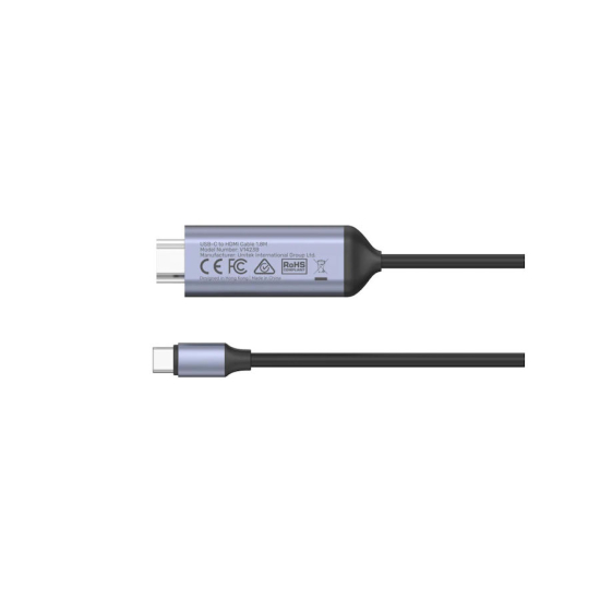 Kabel USB-C -> HDMI 8K USB 4 HDR10+ HDCP 2.3 1.8m Unitek V1423BGY01