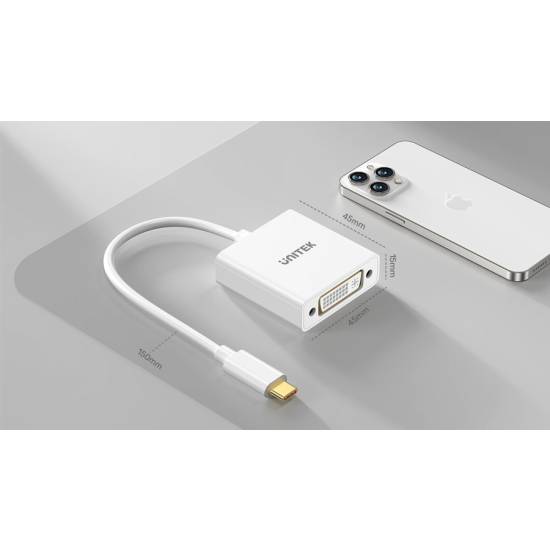 Adapter USB-C -> DVI 1080P@60Hz 60Hz Unitek V1429A01