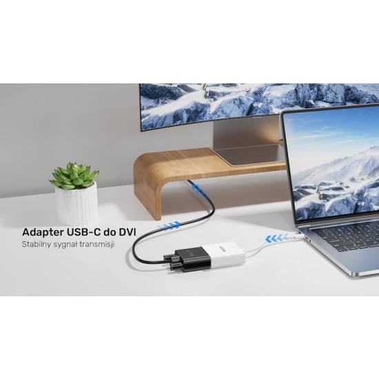 Adapter USB-C -> DVI 1080P@60Hz 60Hz Unitek V1429A01