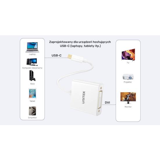 Adapter USB-C -> DVI 1080P@60Hz 60Hz Unitek V1429A01