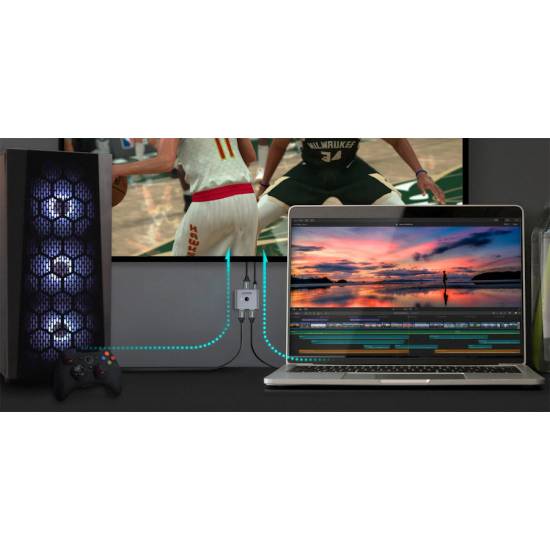 Przełącznik DisplayPort 1.4 8K dwukierunkowy x2 Unitek V1609A