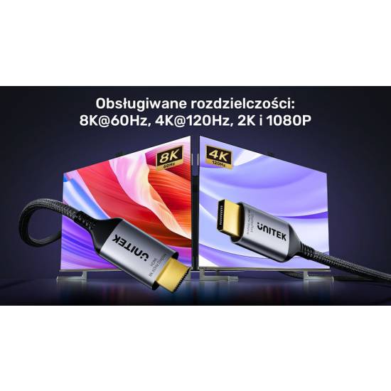Kabel DisplayPort HDMI 2.1 8K@60Hz 1,8m Unitek V1610A01