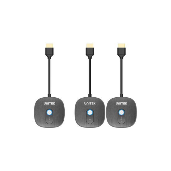 Transmiter bezprzewodowy nadajnik + 2 odbiorniki HDMI 1080p Unitek V1711ABK01