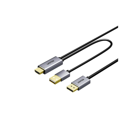 Kabel HDMI do Displayport z zasilaniem USBA 4K@60Hz 1,8m Unitek V1714AGY01