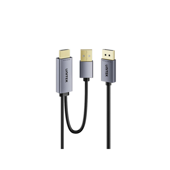 Kabel HDMI do Displayport z zasilaniem USBA 4K@60Hz 1,8m Unitek V1714AGY01