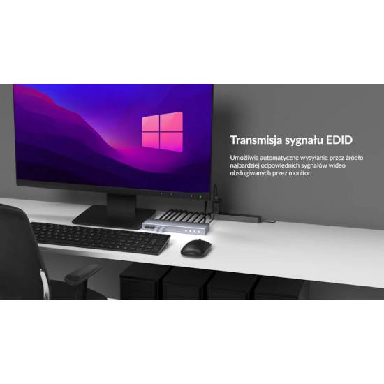 Przełącznik KVM HDMI 2.0 x4 USB x4 Unitek V306A