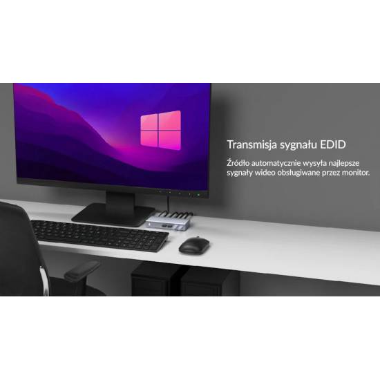 Przełącznik KVM HDMI 2.0 x2 USB x4 Unitek V307A