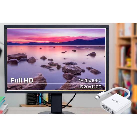 Adapter mini DisplayPort -> DVI Unitek Y-6326WH biały