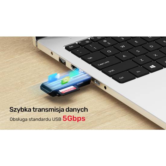 Czytnik kart SD/microSD USB-A 3.1 5Gbps Unitek Y-9327A