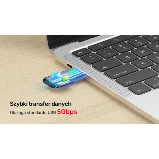 Czytnik kart SD/microSD USB-C 5Gbps Unitek Y-9328