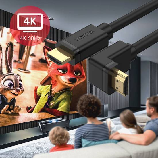 Kabel HDMI 2.0 Basic kątowy 270 stopni 4K 3,0m Unitek Y-C1009
