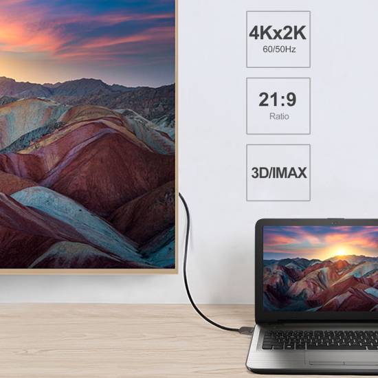 Kabel optyczny HDMI 2.0 AOC 4K 60Hz 100 m Unitek Y-C1036BK
